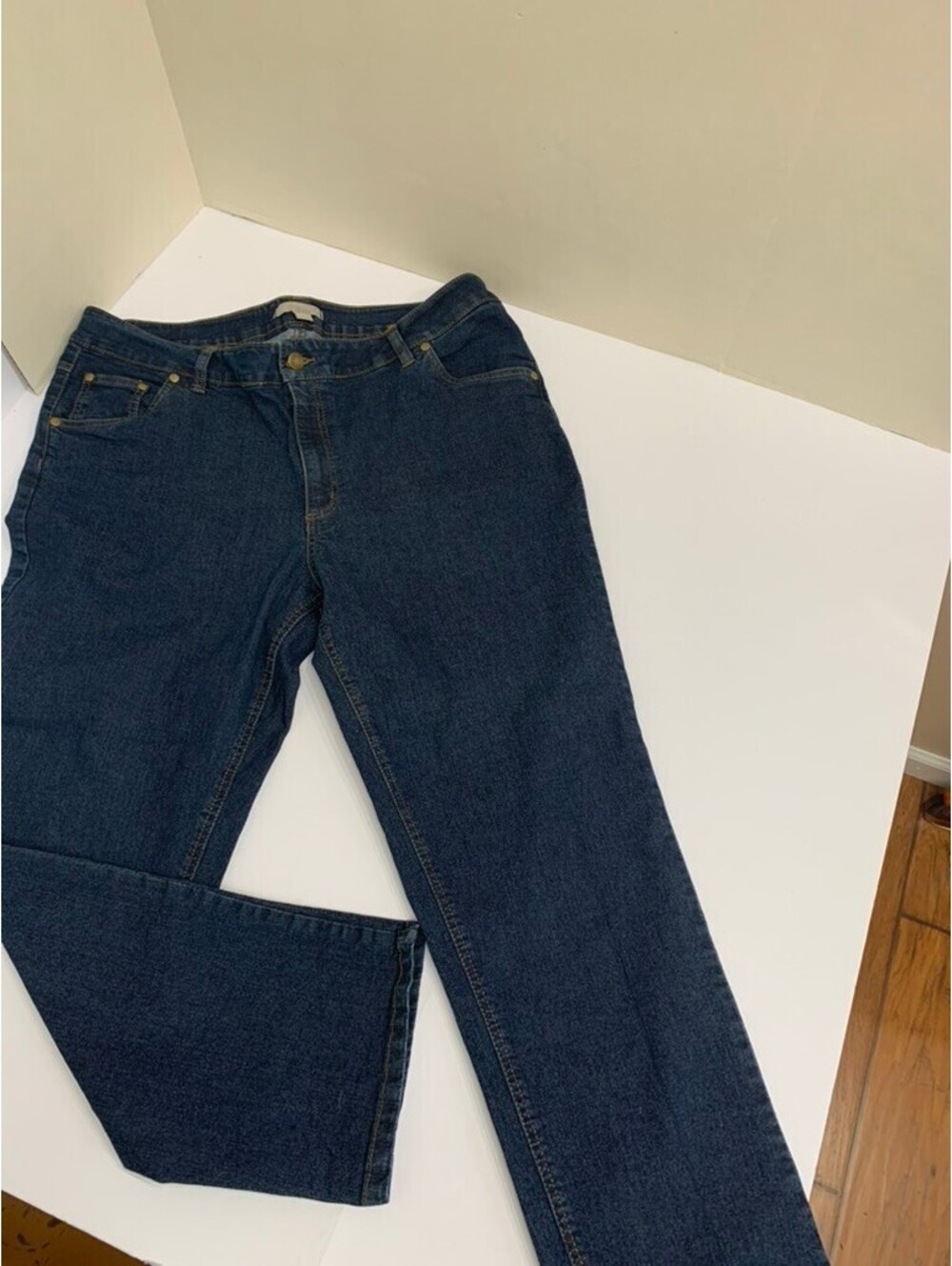 Woman Within Women’s Jeans 18W Petite Dark Wash Indigo Straight Leg